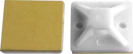 ЗУБР ПХС, 25 x 25 мм, нейлон, 100 шт, белая, самоклеющаяся площадка под хомут-стяжку (30915-25) купить в Нижневартовске