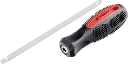 Отвертка комбинированная SL6,0 / Ph2 мм CrV антискользящая двухкомп. рукоятка MATRIX 12290 купить в Нижневартовске