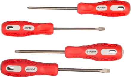 Набор отверток ЗУБР "МАСТЕР", хром-ванадиевая сталь, эргономичная трехкомпонентная рукоятка, 4шт 25235-H4 купить в Нижневартовске