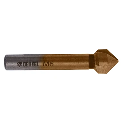 Зенковка конусная под М6, HSS, по металлу, цилиндрический хвостовик Denzel 72307
