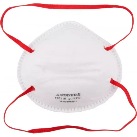 Полумаска фильтрующая STAYER "MASTER" коническая, многослойная, класс защиты FFP1 11117 купить в Нижневартовске