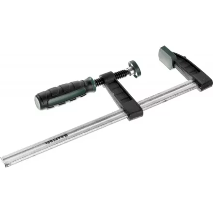 Струбцина, KRAFTOOL 32011-050-200, тип "F", DIN 5117, двухкомпонентная ручка, 50х200мм 32011-050-200 купить в Нижневартовске