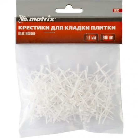 Крестики 1,0 мм для кладки плитки упаковка 200 штук Matrix 88083 купить в Нижневартовске