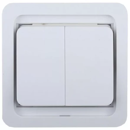 Выключатель СВЕТОЗАР "ГАММА" двухклавишный, без подсветки, цвет белый, 10А/~250В SV-54134-W купить в Нижневартовске