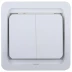 Выключатель СВЕТОЗАР "ГАММА" двухклавишный, без подсветки, цвет белый, 10А/~250В SV-54134-W купить в Нижневартовске