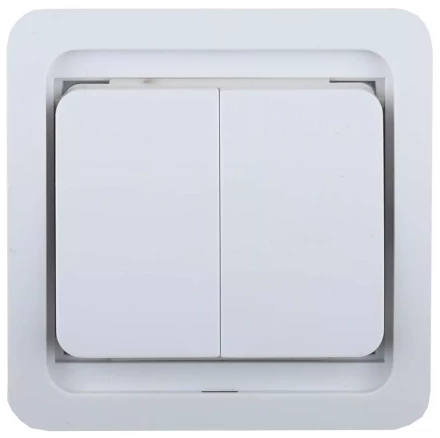 Выключатель СВЕТОЗАР "ГАММА" двухклавишный, без подсветки, цвет белый, 10А/~250В SV-54134-W купить в Нижневартовске