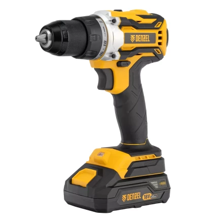 Дрель-шуруповерт аккумуляторная Denzel  BLDL-18-0 26140, бесщет.2 Li-Ion, 18 В купить в Нижневартовске