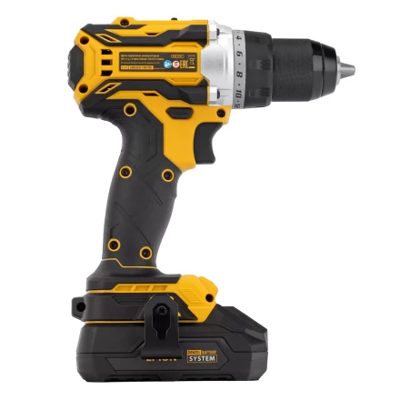 Дрель-шуруповерт аккумуляторная Denzel  BLDL-18-0 26140, бесщет.2 Li-Ion, 18 В купить в Нижневартовске