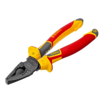 Плоскогубцы комбинированные Denzel 17086, диэлектрические трехкомпонентные рукоятки до 1000 В, 180 мм купить в Нижневартовске