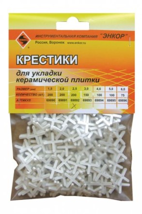 Крестики для кафеля 2,5 мм 200 штук блистер Энкор 69892 купить в Нижневартовске