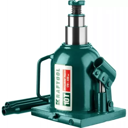 Домкрат гидравлический бутылочный "Double Ram", сварной, телескопический, 10т, 170-430мм, KRAFTOOL 43463-10 43463-10 купить в Нижневартовске