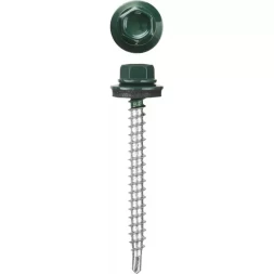 Саморезы СКМ кровельные, RAL 6005 зеленый насыщенный, 19 x 5.5 мм, 2 500 шт, для металлических конструкций, STAYER 30300-55-019-6005