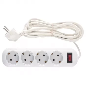 Удлинитель бытовой серия EF, с заземлением и выключателем, 3м, 4 розетки, 10A Stern 95776 купить в Нижневартовске
