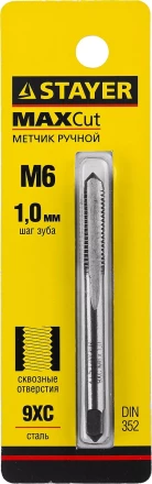 Метчик STAYER "MASTER" одинарный, для сквозных отверстий, сталь 9ХС, М6х1,0 28020-06-1.0 купить в Нижневартовске