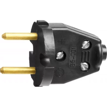 Вилка СИБИН электрическая, разборная, 6А/220В, черная 55152-B купить в Нижневартовске