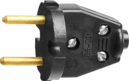 Вилка СИБИН электрическая, разборная, 6А/220В, черная 55152-B купить в Нижневартовске