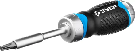 Набор ЗУБР "ПРОФЕССИОНАЛ": Отвертка реверсив с двухкомп рукоят, насадки, CrMo, рукоят с отсеком для хранения бит, 24 предмета 25353-H24 купить в Нижневартовске