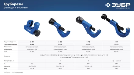 ЗУБР Универсал-42, 6 - 42 мм, труборез для меди и алюминия, Профессионал (23850) купить в Нижневартовске