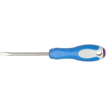 Отвертка ЗУБР, Cr-V сталь, трехкомпонентная рукоятка, цветовая индикация типа шлица, SL, 6,5x100мм 25251-6.5-100 купить в Нижневартовске