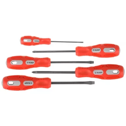 Набор отверток ЗУБР "МАСТЕР", хром-ванадиевая сталь, эргономичная трехкомпонентная рукоятка, 5шт 25235-H5 купить в Нижневартовске