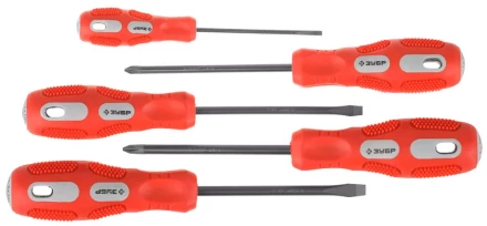Набор отверток ЗУБР "МАСТЕР", хром-ванадиевая сталь, эргономичная трехкомпонентная рукоятка, 5шт 25235-H5 купить в Нижневартовске