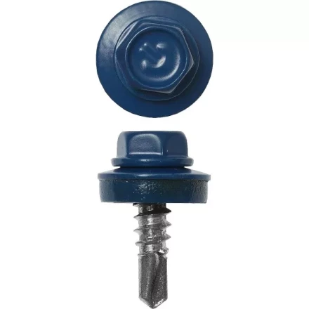 Саморезы ЗУБР "ПРОФЕССИОНАЛ" окраш., RAL 5005 синий насыщен., для крепл. кров. матер. к металл. констр., 5.5x25мм, 420шт 4-300315-55-025-5005 купить в Нижневартовске