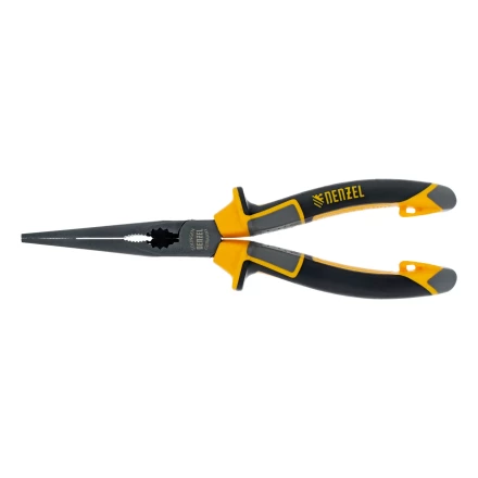 Длинногубцы прямые 205 мм Denzel 17302, трехкомпонентные рукоятки купить в Нижневартовске