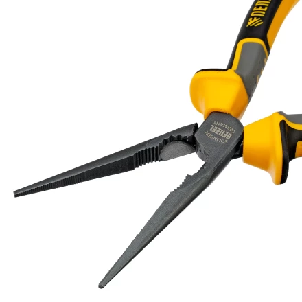 Длинногубцы прямые 205 мм Denzel 17302, трехкомпонентные рукоятки купить в Нижневартовске