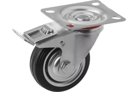 Колесо поворотное резина SCb 97 85 мм с тормозом (F) 1046153 купить в Нижневартовске