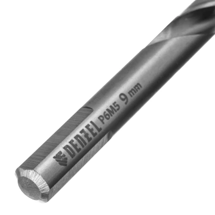 Сверло спиральное по металлу Denzel, 9 x 125 мм, Р6М5, Golden Tip, 718241 купить в Нижневартовске
