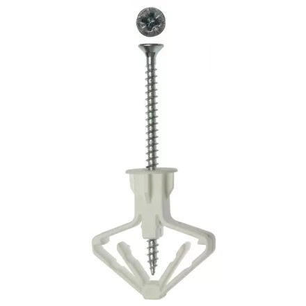 Дюбель ЗУБР &quot;МАСТЕР&quot; полипропиленовый, тип &quot;Бабочка&quot;, для пустотелых конструкций, с оцинкованным саморезом, 10 х 50 мм, 4 шт 4-301326 купить в Нижневартовске