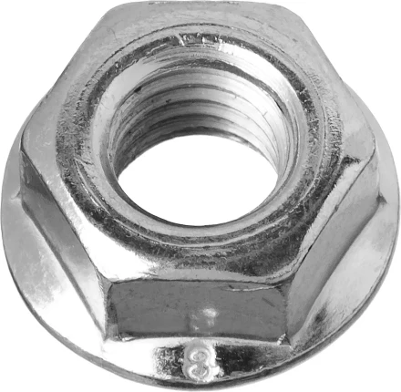 Гайка DIN 6923 с фланцем, M8, 6 шт, кл. пр. 8, оцинкованная, ЗУБР 303636-08 купить в Нижневартовске