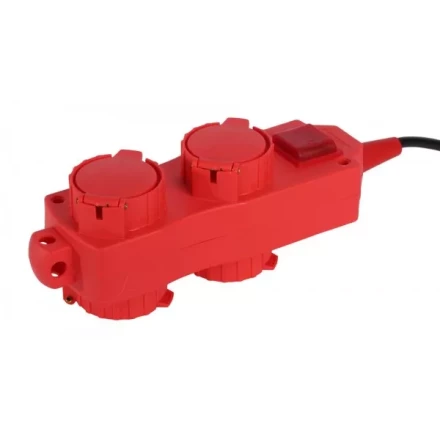 Удлинитель СВЕТОЗАР электрический с заземлением, выключатель, евро, 4 (2х2) гнезда, с крышками, 3м SV-55017-3 купить в Нижневартовске