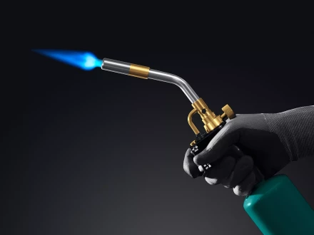 Blue Fire  KF-9000  горелка для МАПП / MAPP газа,  с пъезоподжигом,  на баллон c резьбовым соединением US 1, 2000°C 55510 купить в Нижневартовске