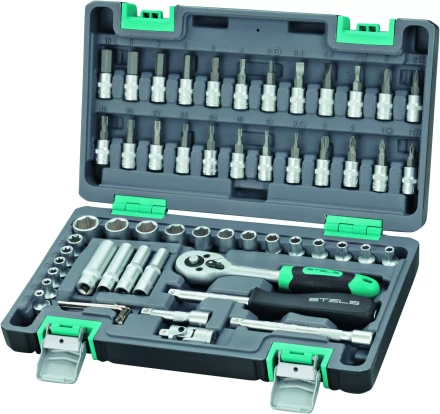 Набор инструментов 1/4  CrV пластиковый кейс 57 предметов STELS 14101 купить в Нижневартовске