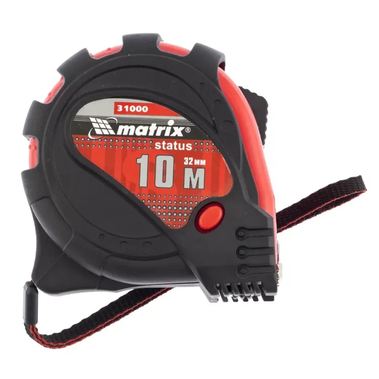 Рулетка Status magnet 3 fixations 10 м х 32 мм обрезиненный корпус зацеп с магнитом  MATRIX 31000 купить в Нижневартовске
