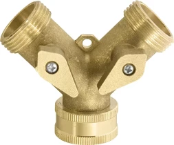 Разветвитель 2- х канальный регулируемый внешняя и внутренняя резьба 3/4" латунный PALISAD 66523