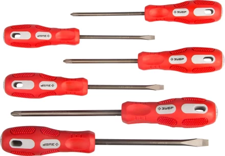 Набор отверток ЗУБР "МАСТЕР", хром-ванадиевая сталь, эргономичная трехкомпонентная рукоятка, 6шт 25235-H6 купить в Нижневартовске