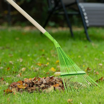 Грабли веерные стальные Palisad, 565 мм, 22 плоских зуба, эмалированные, усиленные, без черенка, 617015 купить в Нижневартовске