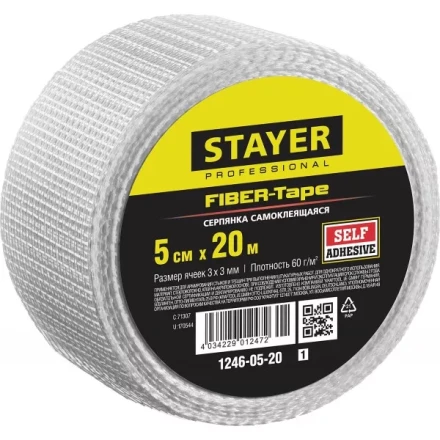 Серпянка самоклеящаяся FIBER-Tape, 5 см х 20м, STAYER Professional 1246-05-20 1246-05-20_z01 купить в Нижневартовске