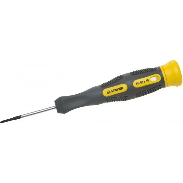 Отвертка STAYER "PROFESSIONAL" "MAX-GRIP" для точн работ, Cr-V, двухкомп рукоятка, магнит наконечник, PH №00x40мм 25826-00-040 G купить в Нижневартовске
