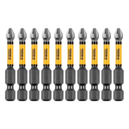 Бита IMPACT, PH2x50 мм, лазерная обработка шлица, сталь S2, 10 шт., Е 6,3 Denzel 11689 купить в Нижневартовске