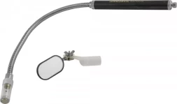 Телескопическое зеркало 25х50мм гибкое  прямоугольное с магнитом  подсветка  AG010035 Jonnesway 47021