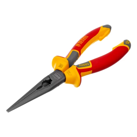 Длинногубцы прямые Denzel 17305, диэлектрические рукоятки до 1000 В, трехкомпонентные рукоятки, 205мм купить в Нижневартовске