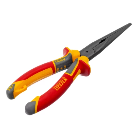 Длинногубцы прямые Denzel 17305, диэлектрические рукоятки до 1000 В, трехкомпонентные рукоятки, 205мм купить в Нижневартовске