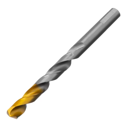 Сверло спиральное по металлу Denzel, 10 x 133 мм, Р6М5, Golden Tip, 718242 купить в Нижневартовске