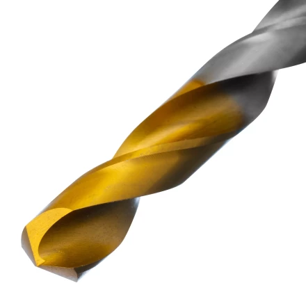 Сверло спиральное по металлу Denzel, 10 x 133 мм, Р6М5, Golden Tip, 718242 купить в Нижневартовске