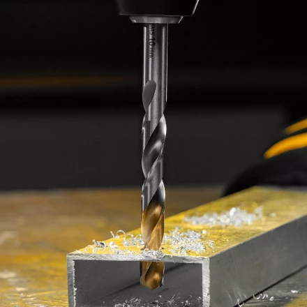 Сверло спиральное по металлу Denzel, 10 x 133 мм, Р6М5, Golden Tip, 718242 купить в Нижневартовске