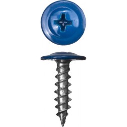 Саморезы ЗУБР с прессшайбой по листовому металлу до 0,9 мм, окрашенные в RAL-5005, PH2, 4,2х16 мм, 500шт 300191-42-016-5005