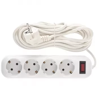 Удлинитель бытовой серия EF, с заземлением и выключателем, 5м, 4 роз., 10A Stern 95778 купить в Нижневартовске
